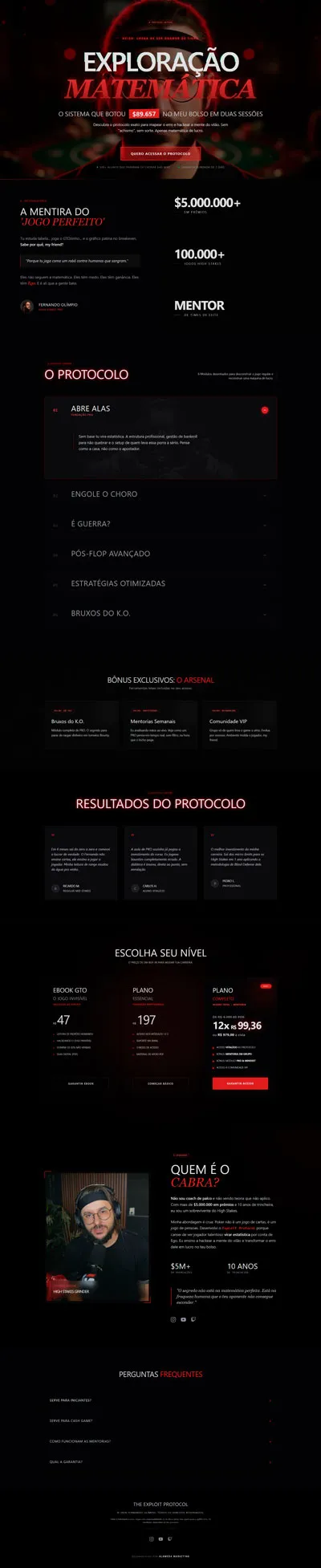 Página de consultoria com posicionamento de autoridade